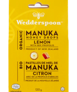 Wedderspoon Organic Manuka Honey Drops – Lemon, 120g